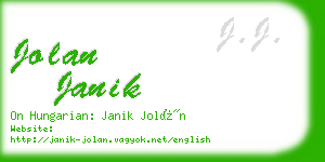 jolan janik business card